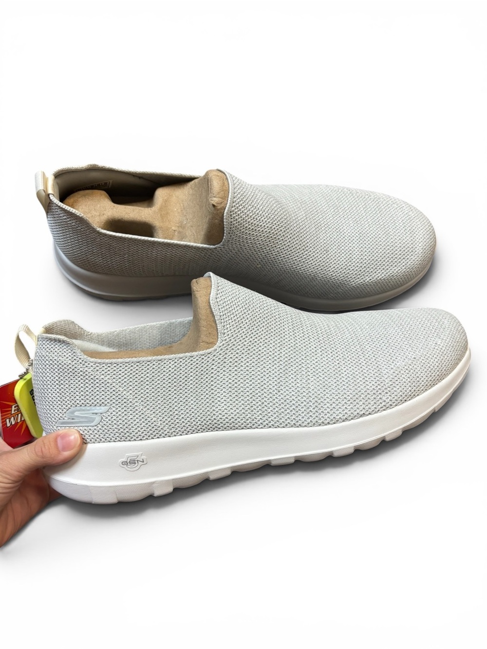 Skechers Goga Mat Go Walk Max Grey Mesh Mens 14‎ Wide Width Slip On Washable
